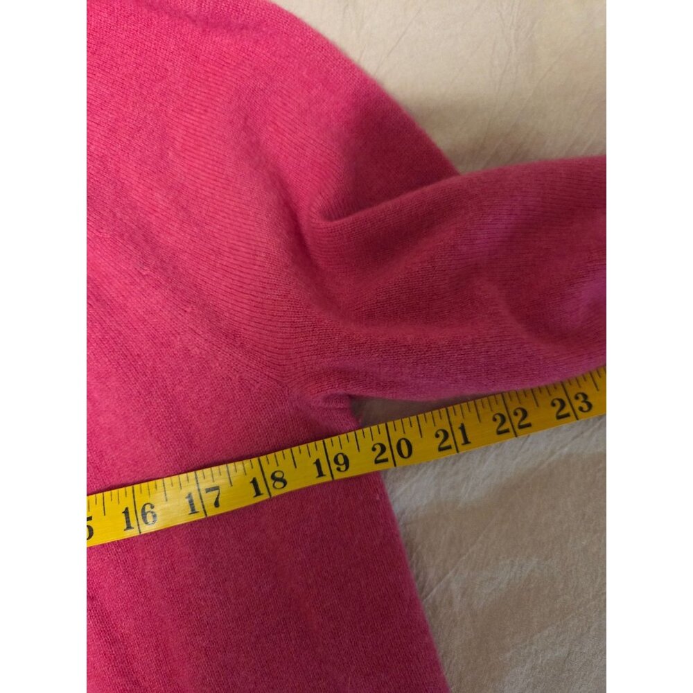 Anne Klein Pink Cashmere Sweater Womens M Pullover Pleated Neckline Classic - Picture 6 of 7